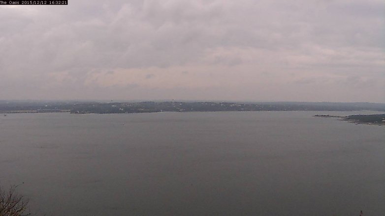 Lake Travis webcam, December 12, 2015 3:40 PM CT
