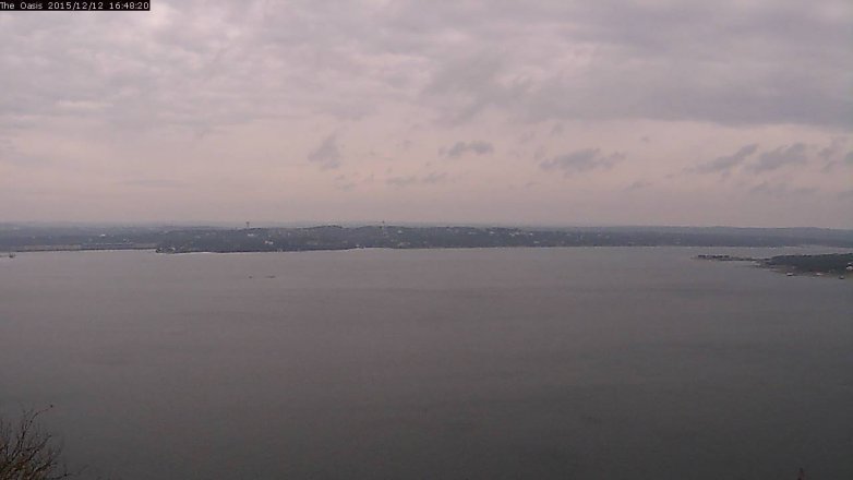 Lake Travis webcam, December 12, 2015 3:55 PM CT