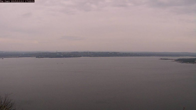 Lake Travis webcam, December 12, 2015 4:05 PM CT