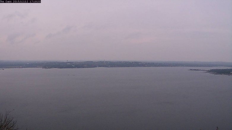 Lake Travis webcam, December 12, 2015 4:25 PM CT