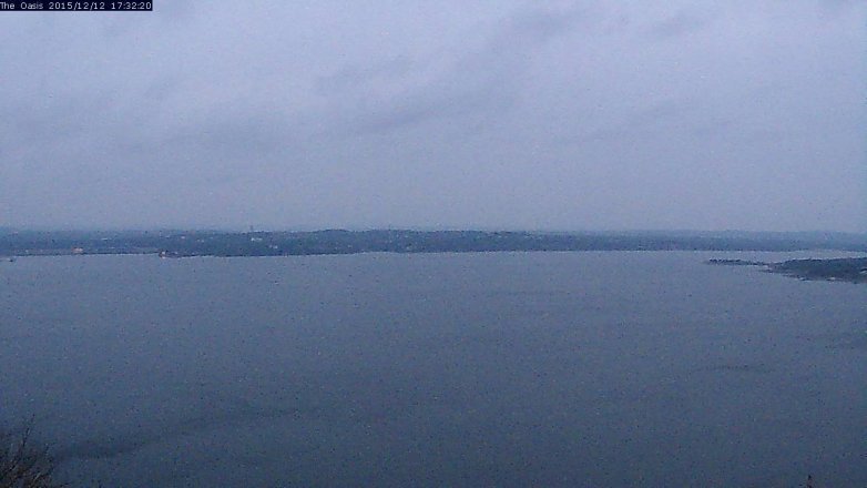Lake Travis webcam, December 12, 2015 4:40 PM CT
