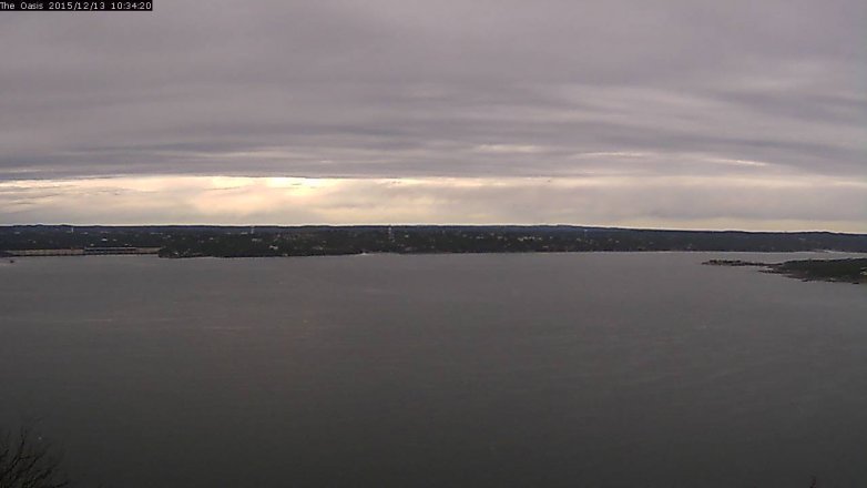 Lake Travis webcam, December 13, 2015 9:40 AM CT