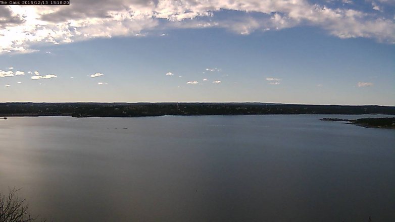 Lake Travis webcam, December 13, 2015 2:25 PM CT