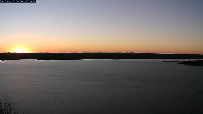 Lake Travis webcam, December 13, 2015 4:40 PM CT