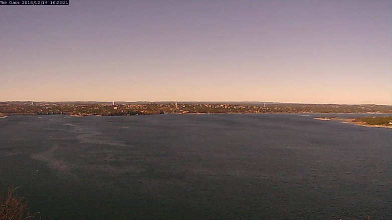 Lake Travis webcam, December 14, 2015 9:30 AM CT