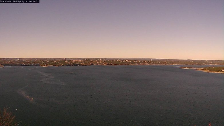 Lake Travis webcam, December 14, 2015 9:40 AM CT