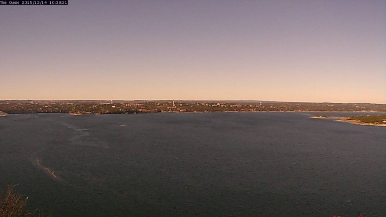 Lake Travis webcam, December 14, 2015 9:45 AM CT