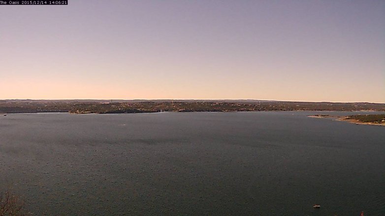 Lake Travis webcam, December 14, 2015 1:10 PM CT