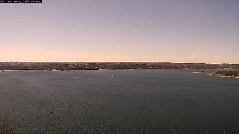 Lake Travis webcam, December 14, 2015 1:25 PM CT