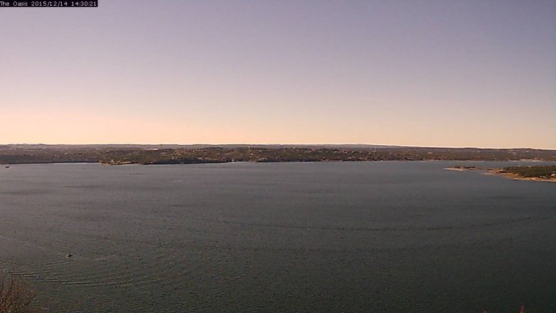 Lake Travis webcam, December 14, 2015 1:35 PM CT