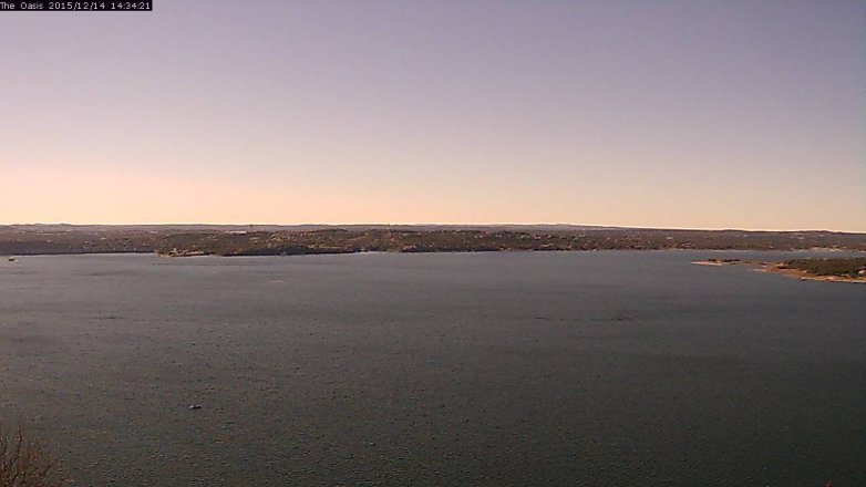 Lake Travis webcam, December 14, 2015 1:40 PM CT