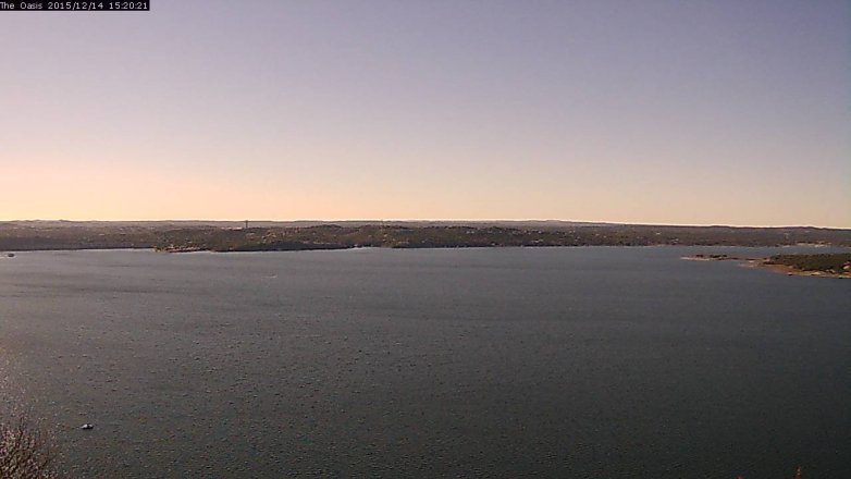Lake Travis webcam, December 14, 2015 2:25 PM CT
