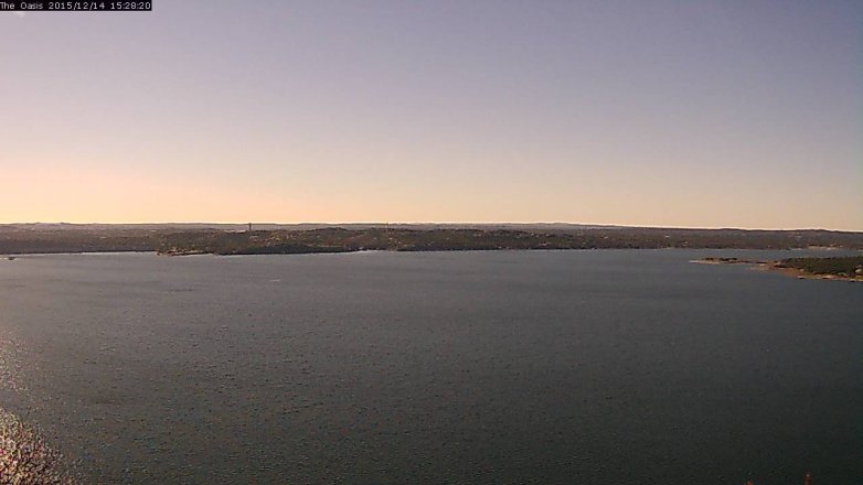 Lake Travis webcam, December 14, 2015 2:35 PM CT