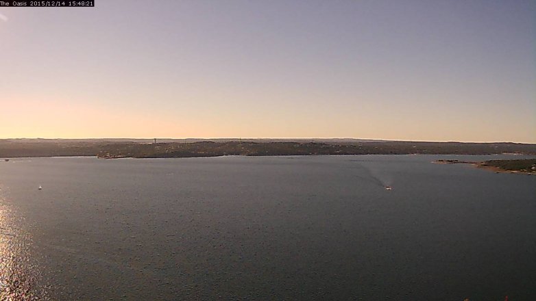 Lake Travis webcam, December 14, 2015 2:55 PM CT