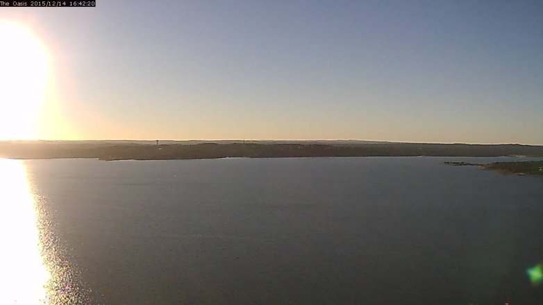 Lake Travis webcam, December 14, 2015 3:50 PM CT