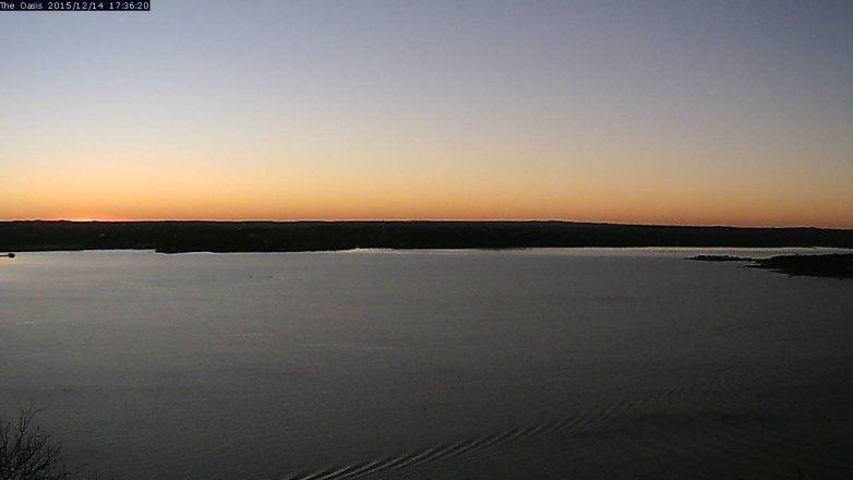 Lake Travis webcam, December 14, 2015 4:40 PM CT