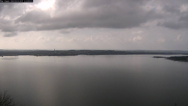 Lake Travis webcam, December 15, 2015 1:35 PM CT