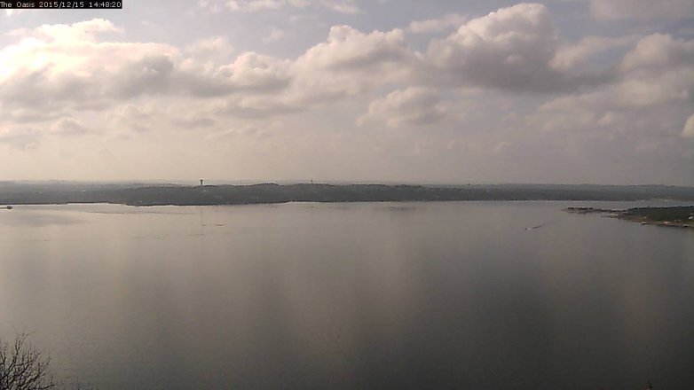 Lake Travis webcam, December 15, 2015 1:55 PM CT