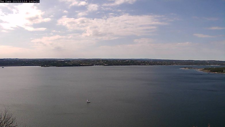 Lake Travis webcam, December 16, 2015 1:10 PM CT