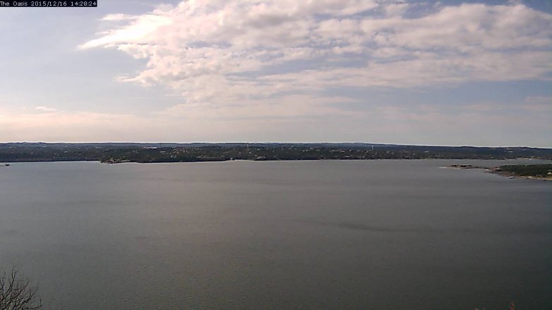 Lake Travis webcam, December 16, 2015 1:35 PM CT
