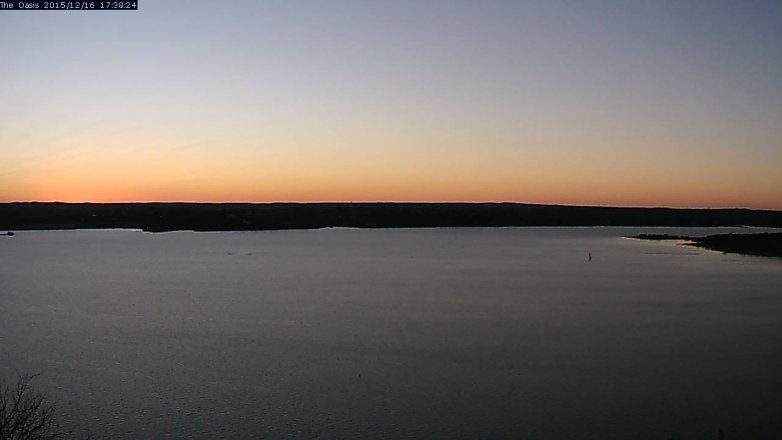 Lake Travis webcam, December 16, 2015 4:45 PM CT