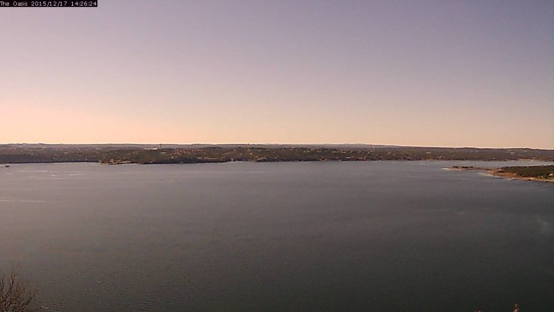 Lake Travis webcam, December 17, 2015 1:35 PM CT