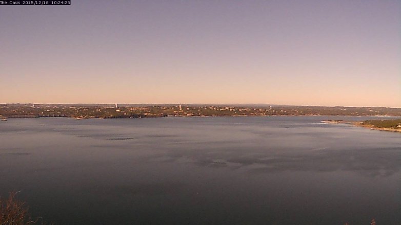 Lake Travis webcam, December 18, 2015 9:30 AM CT