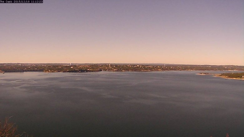 Lake Travis webcam, December 18, 2015 10:20 AM CT