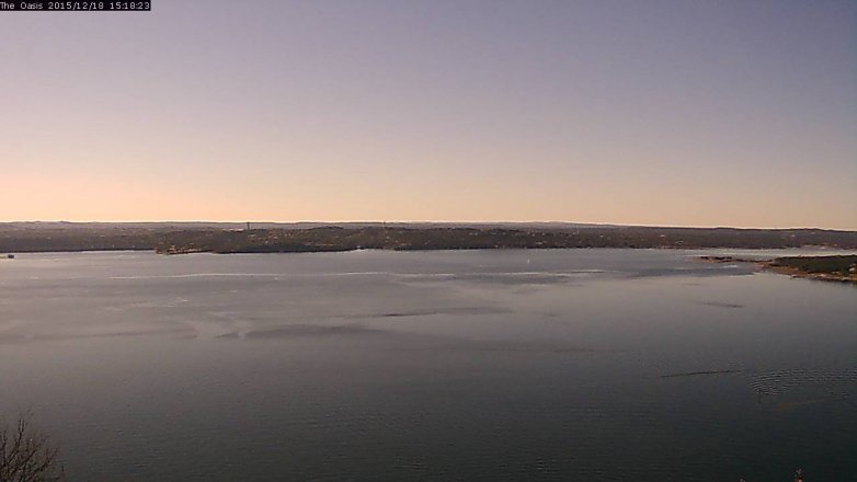 Lake Travis webcam, December 18, 2015 2:25 PM CT