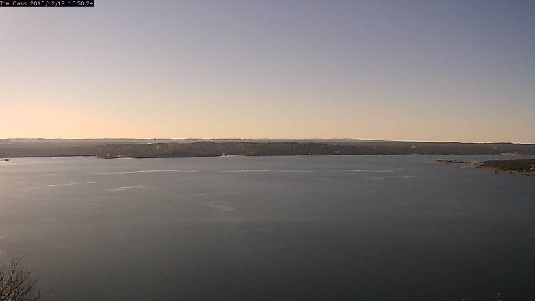 Lake Travis webcam, December 18, 2015 2:55 PM CT