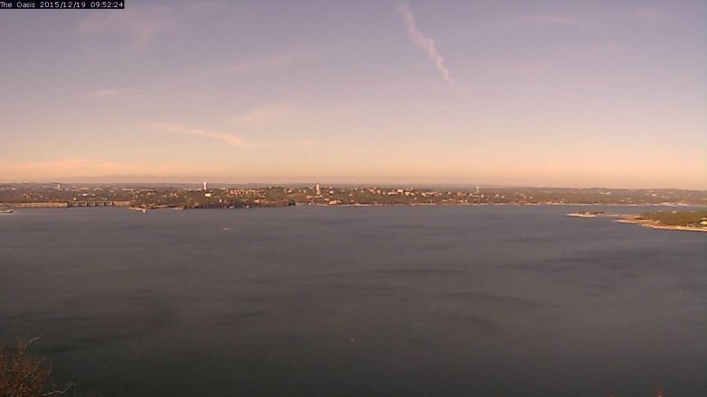Lake Travis webcam, December 19, 2015 9:00 AM CT