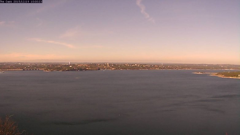 Lake Travis webcam, December 19, 2015 9:05 AM CT