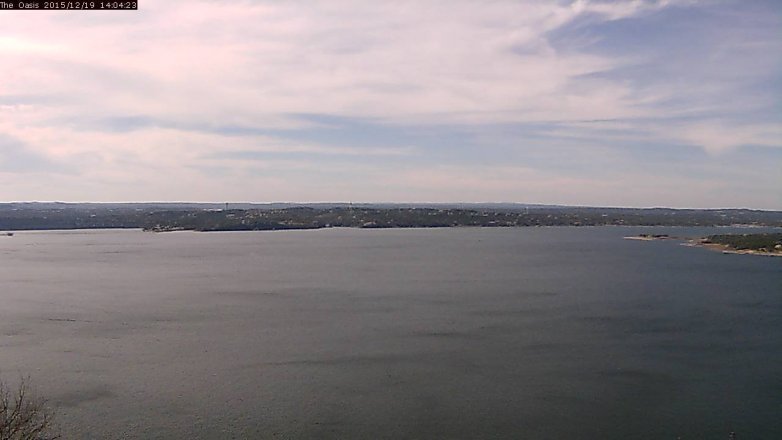 Lake Travis webcam, December 19, 2015 1:10 PM CT