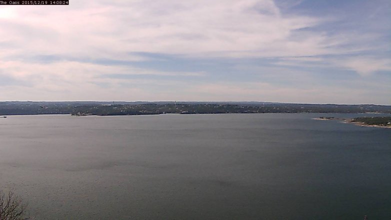 Lake Travis webcam, December 19, 2015 1:15 PM CT