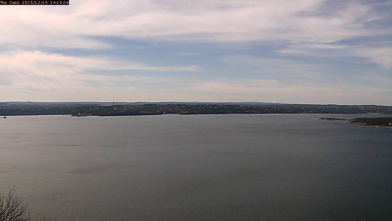 Lake Travis webcam, December 19, 2015 1:25 PM CT