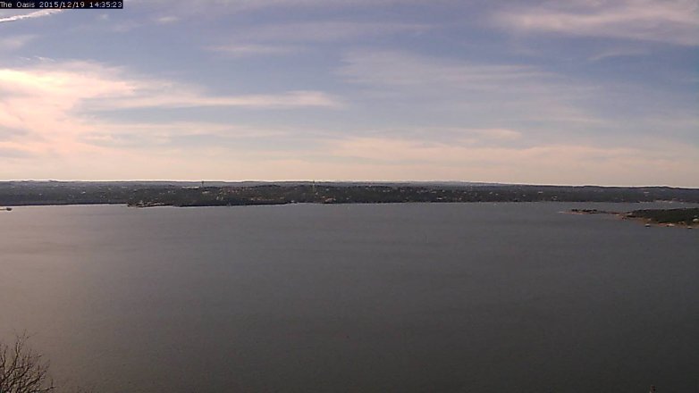 Lake Travis webcam, December 19, 2015 1:40 PM CT
