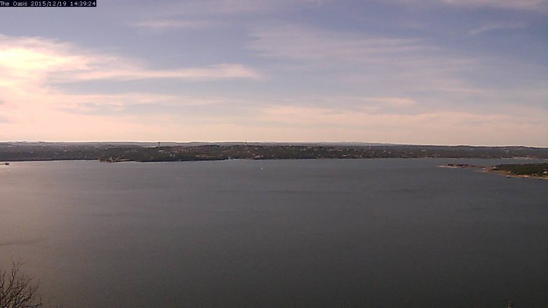 Lake Travis webcam, December 19, 2015 1:45 PM CT