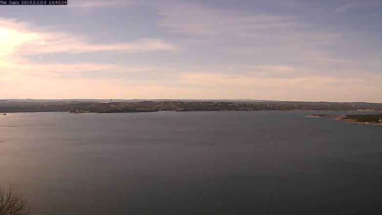 Lake Travis webcam, December 19, 2015 1:50 PM CT