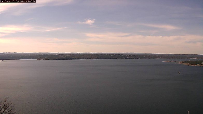 Lake Travis webcam, December 19, 2015 2:10 PM CT