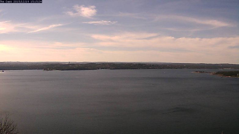 Lake Travis webcam, December 19, 2015 2:20 PM CT