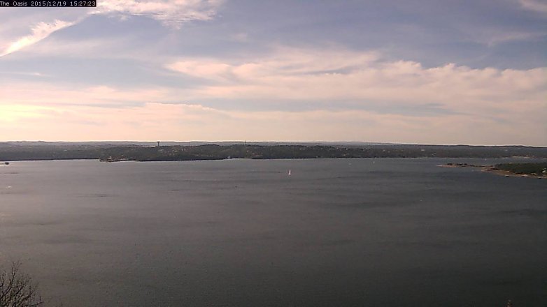 Lake Travis webcam, December 19, 2015 2:35 PM CT