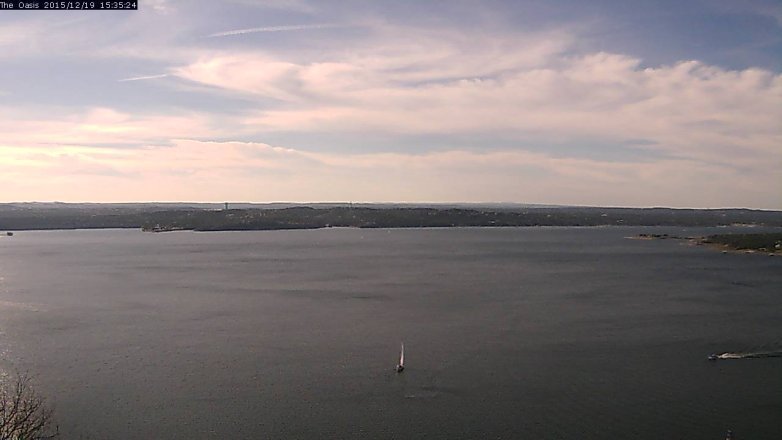 Lake Travis webcam, December 19, 2015 2:40 PM CT