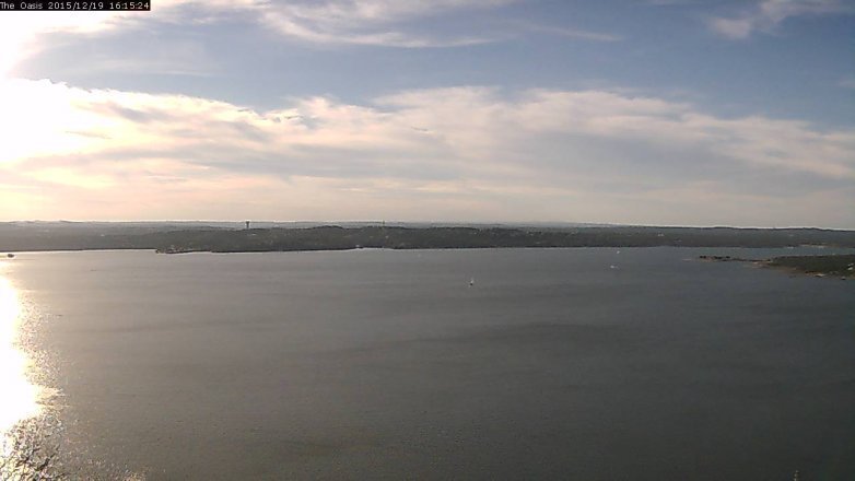 Lake Travis webcam, December 19, 2015 3:20 PM CT
