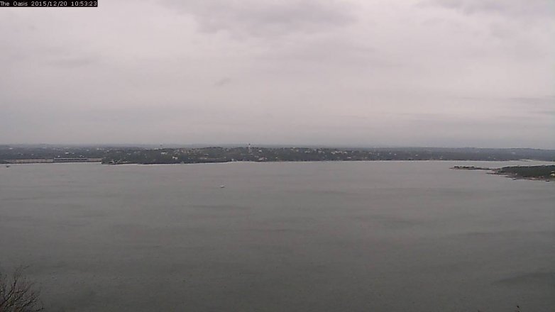 Lake Travis webcam, December 20, 2015 10:00 AM CT