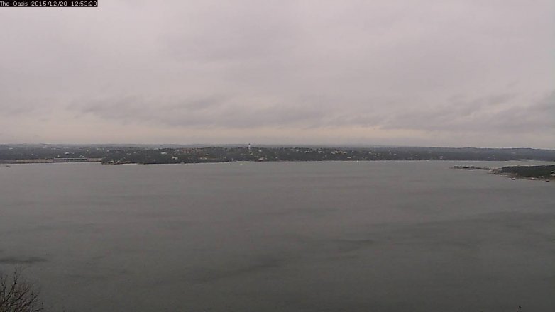 Lake Travis webcam, December 20, 2015 12:00 PM CT