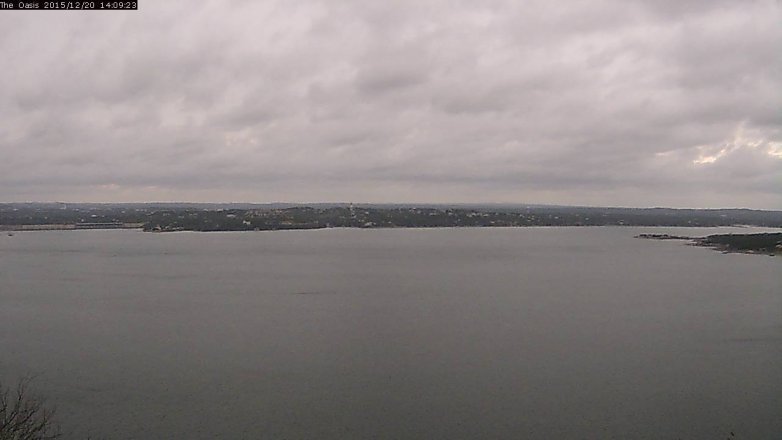 Lake Travis webcam, December 20, 2015 1:15 PM CT