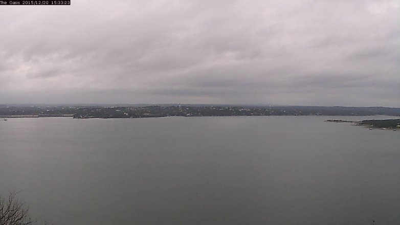 Lake Travis webcam, December 20, 2015 2:40 PM CT