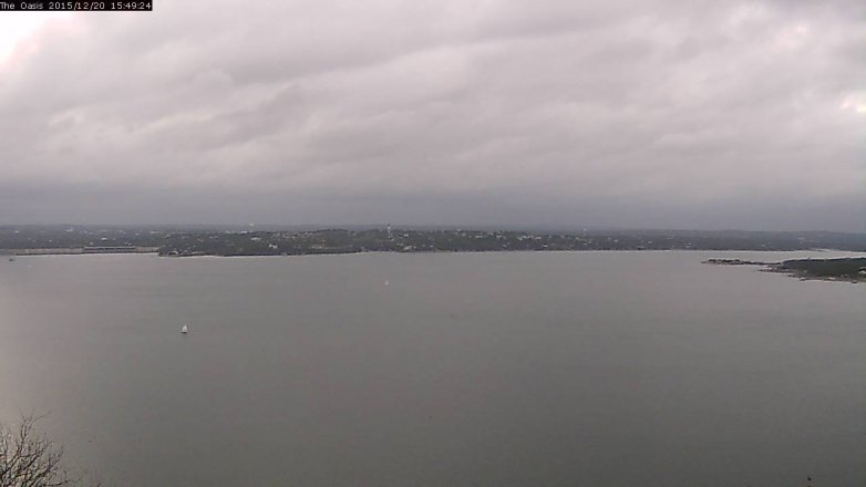 Lake Travis webcam, December 20, 2015 2:55 PM CT