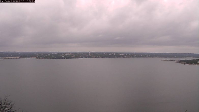 Lake Travis webcam, December 20, 2015 4:05 PM CT
