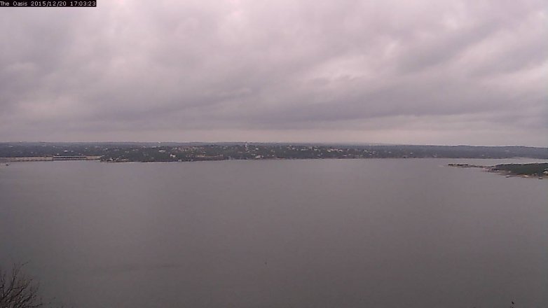 Lake Travis webcam, December 20, 2015 4:10 PM CT